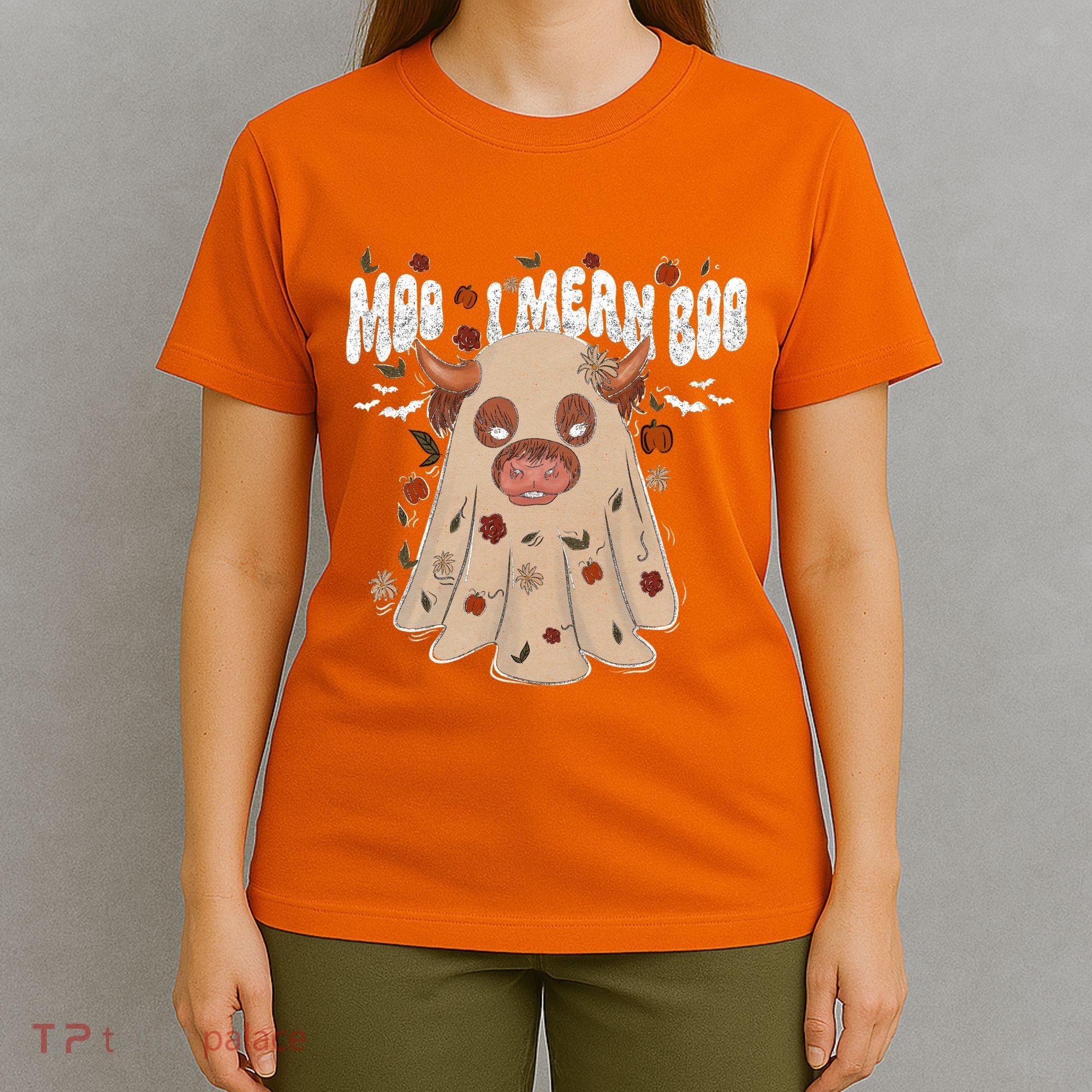 Moo I Mean Boo Funny Halloween Pig Ghost T-Shirt