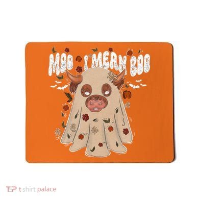 Moo I Mean Boo Funny Halloween Pig Ghost Mousepad