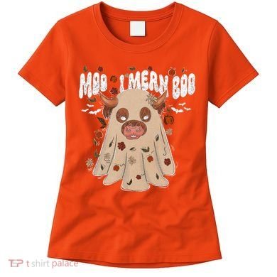 Moo I Mean Boo Funny Halloween Pig Ghost Women's T-Shirt