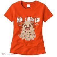Moo I Mean Boo Funny Halloween Pig Ghost Women's T-Shirt thumb 0