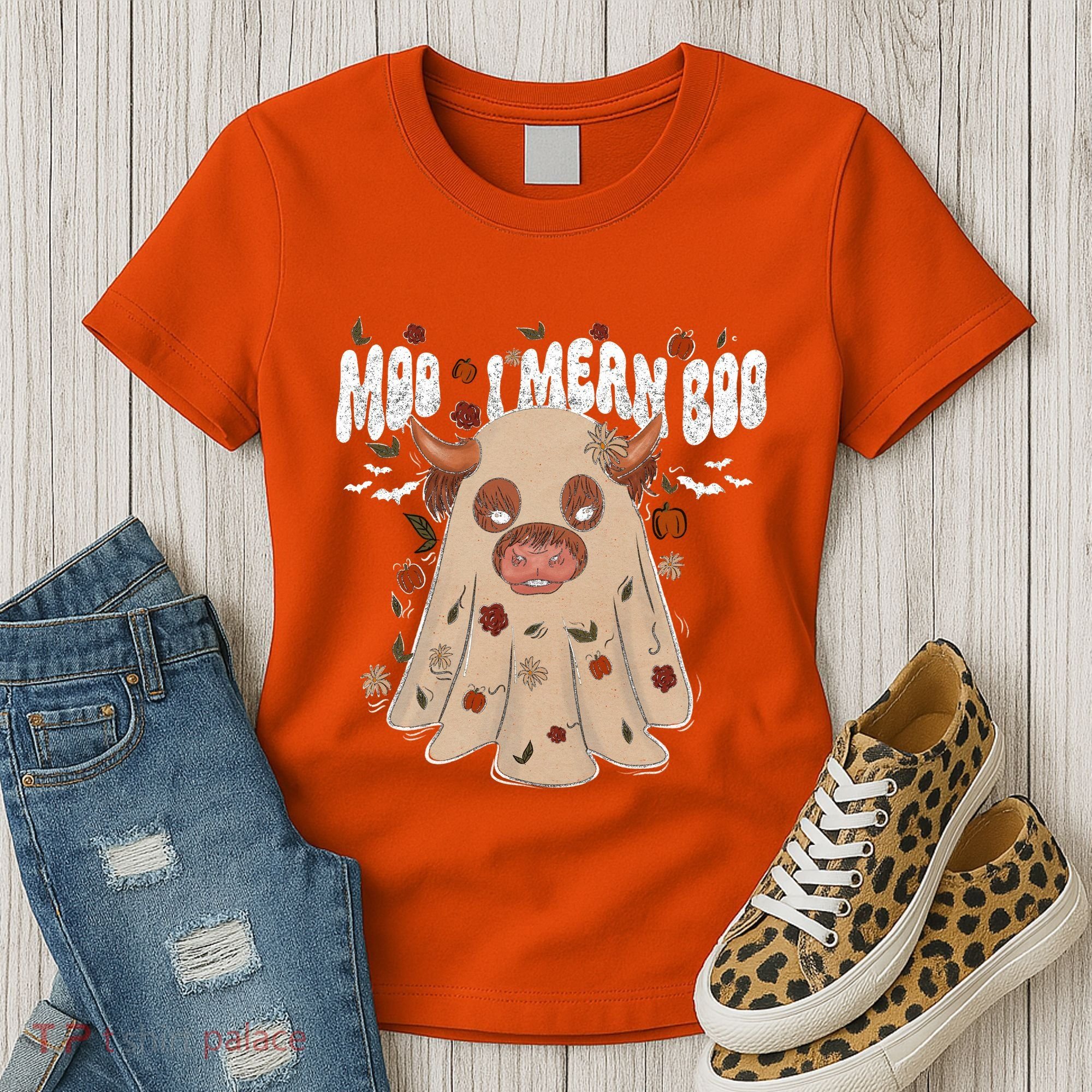 Moo I Mean Boo Funny Halloween Pig Ghost Women's T-Shirt