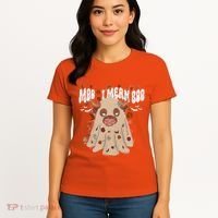 Moo I Mean Boo Funny Halloween Pig Ghost Women's T-Shirt thumb 4