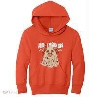 Moo I Mean Boo Funny Halloween Pig Ghost Kids Hoodie thumb 0