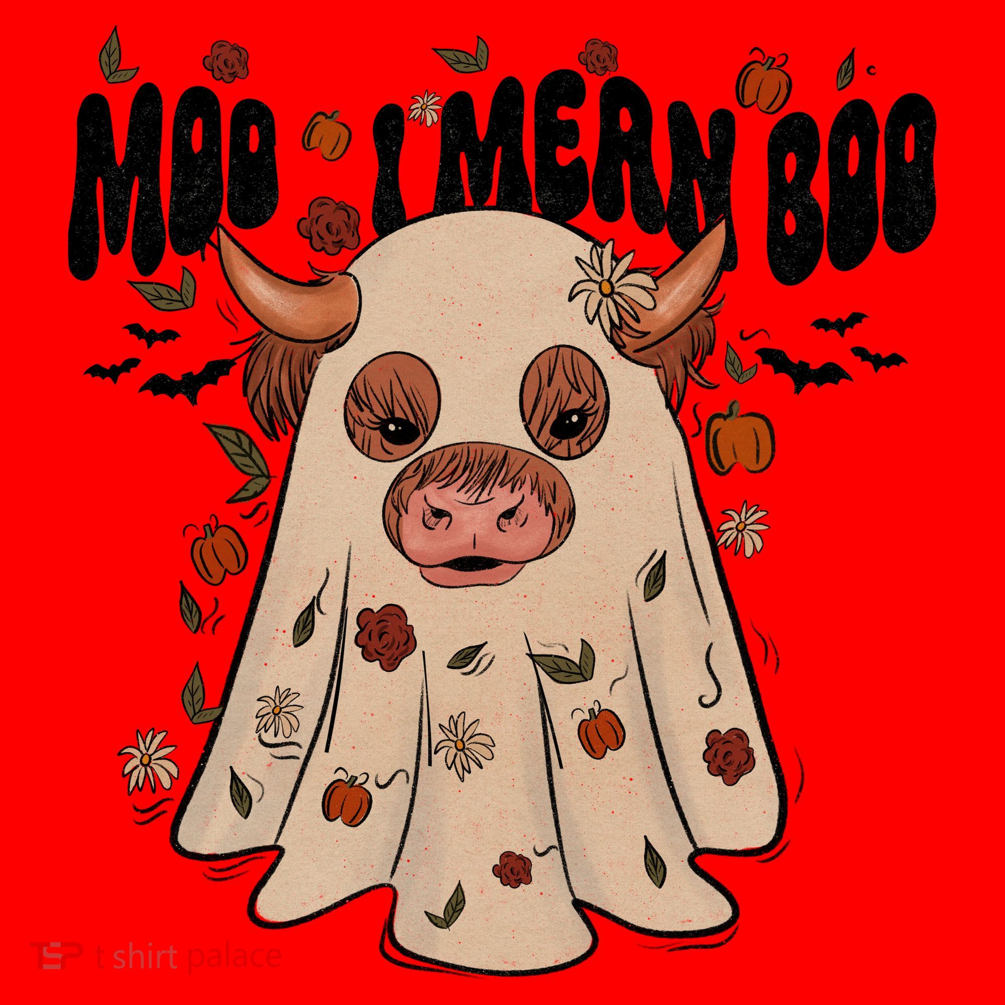 Moo I Mean Boo Funny Halloween Pig Ghost Santa Hat