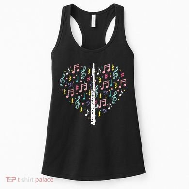 Musical Instruments Music Notes Lover Flute Women's Tank Top