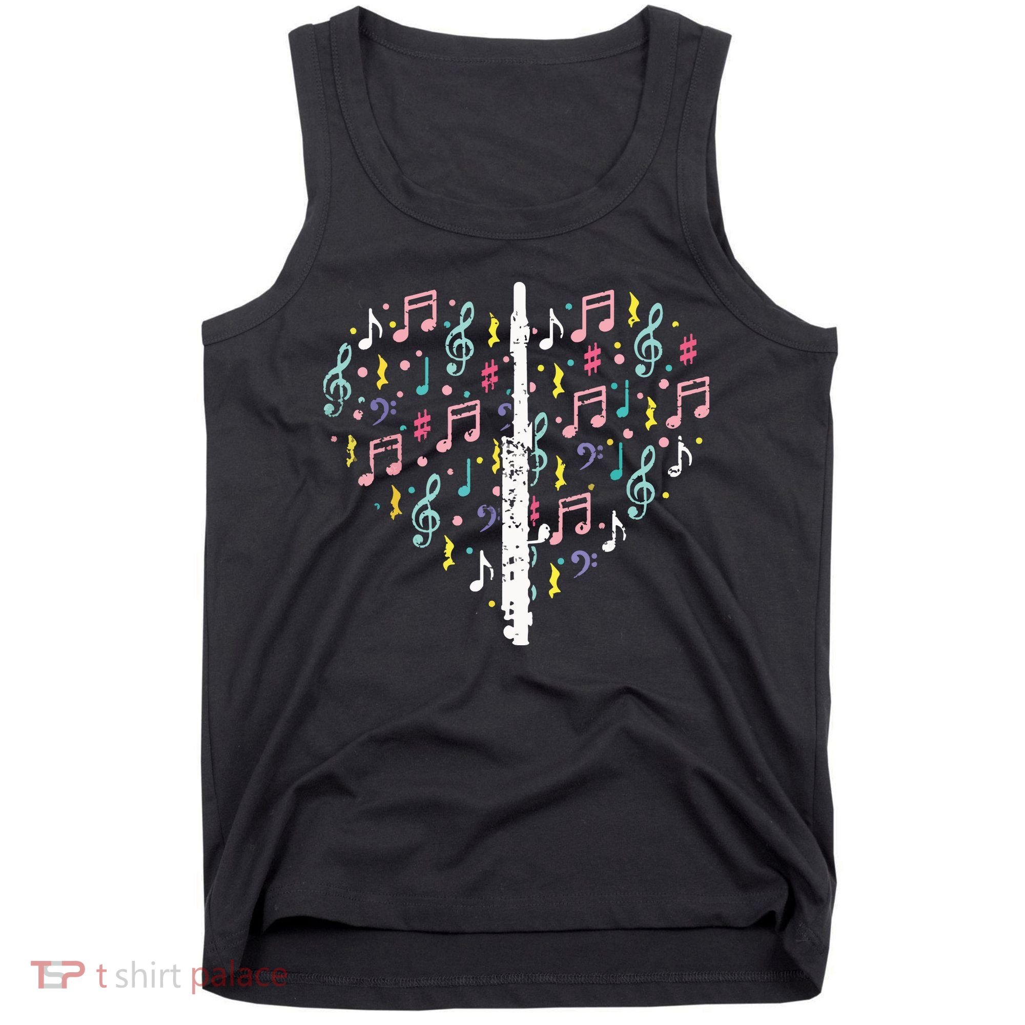 Musical Instruments Music Notes Lover Flute Tank Top