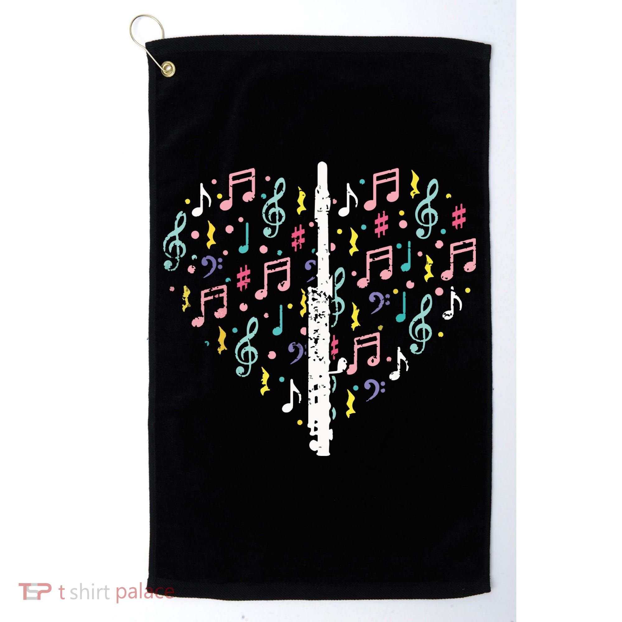 Musical Instruments Music Notes Lover Flute Golf Towel