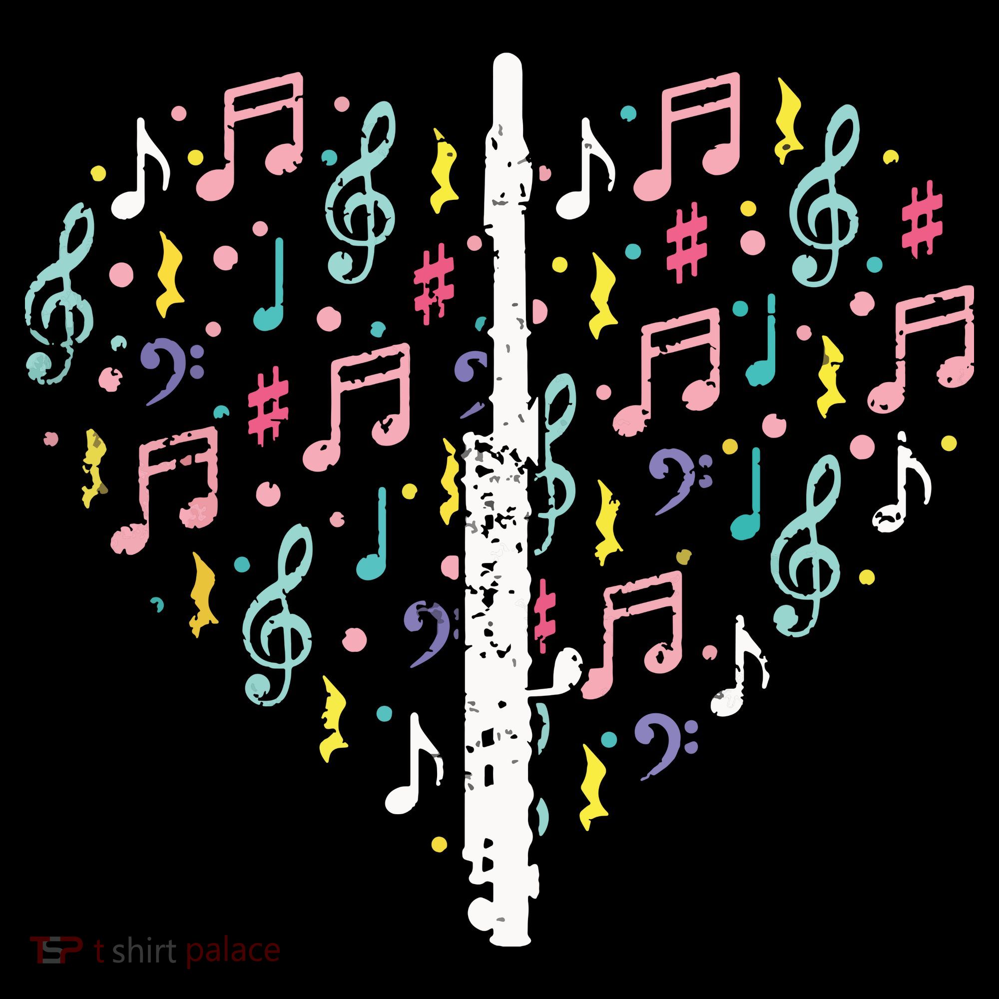 Musical Instruments Music Notes Lover Flute Women's T-Shirt