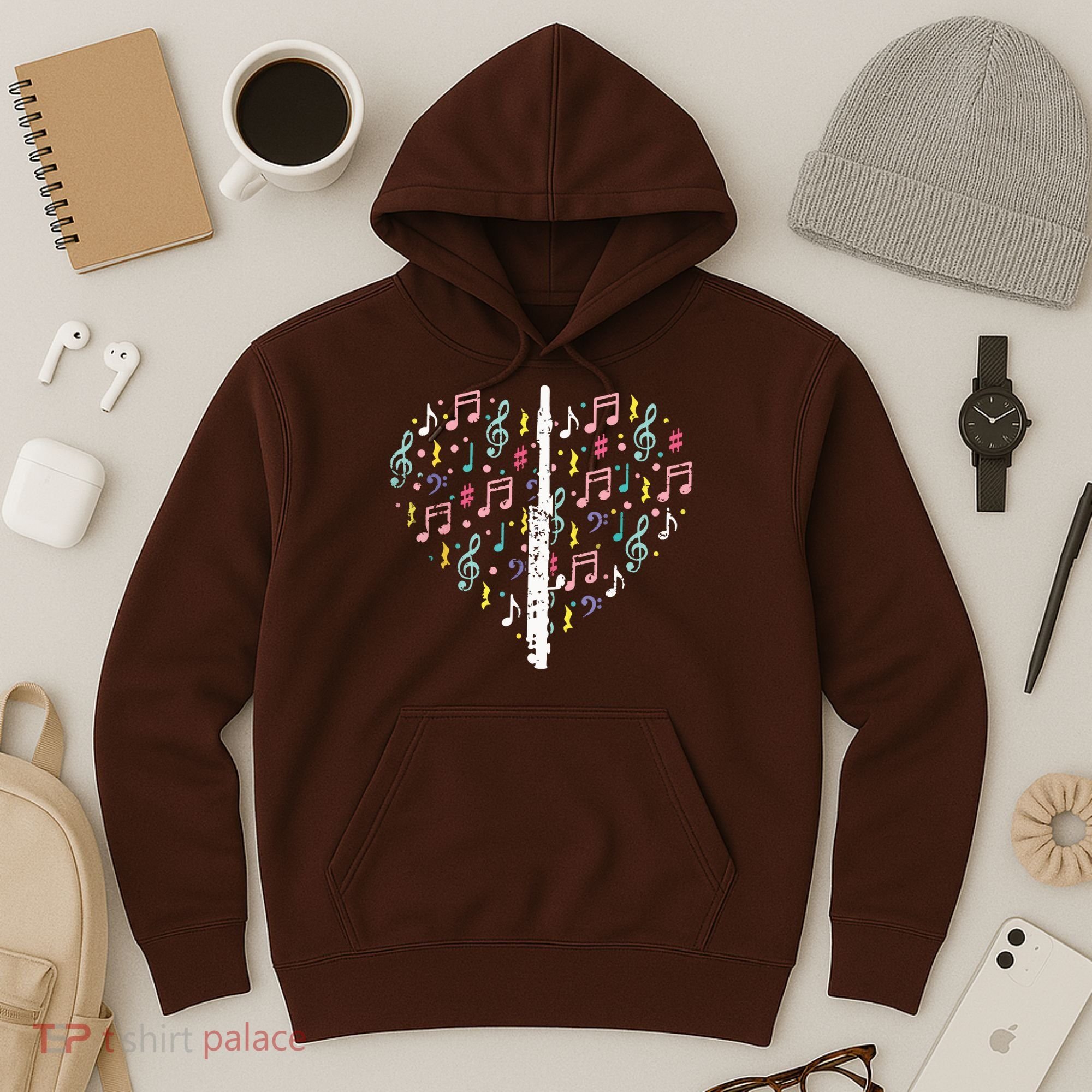 Musical Instruments Music Notes Lover Flute Hoodie