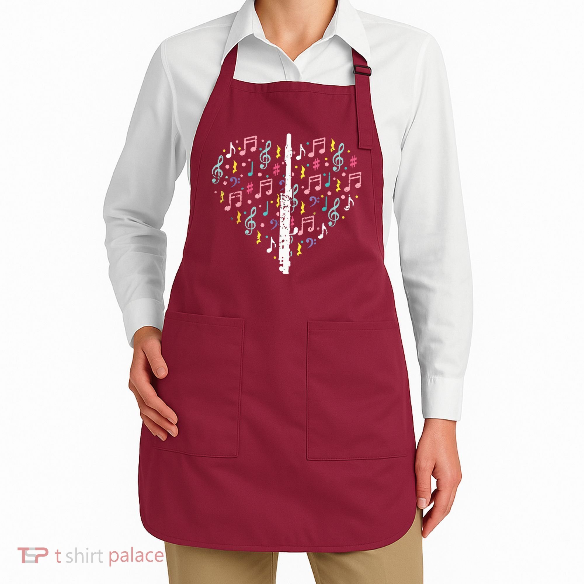 Musical Instruments Music Notes Lover Flute Apron