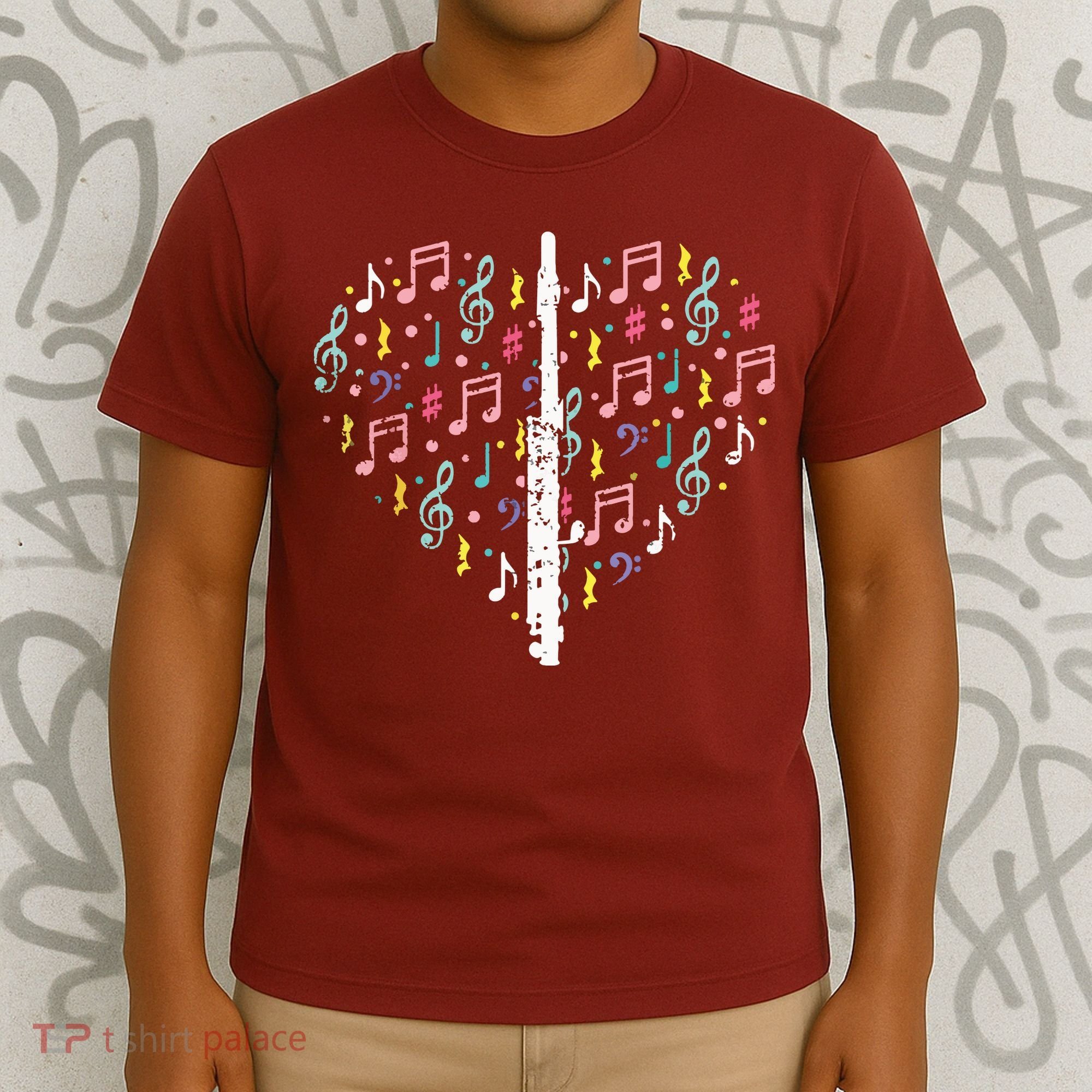 Musical Instruments Music Notes Lover Flute T-Shirt