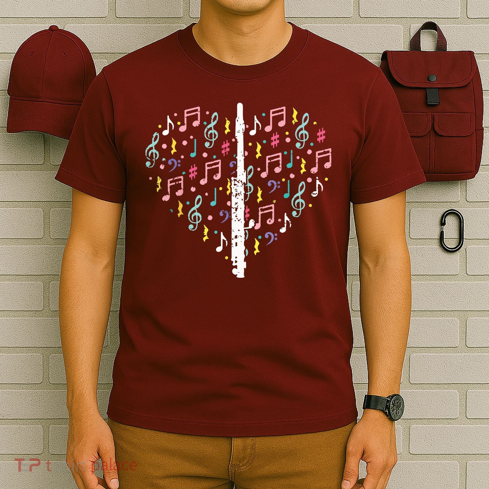 Musical Instruments Music Notes Lover Flute T-Shirt