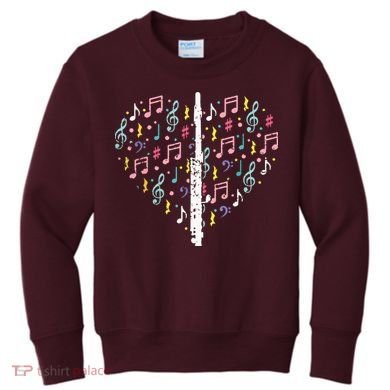Musical Instruments Music Notes Lover Flute Kids Sweatshirt