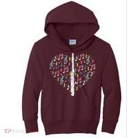 Musical Instruments Music Notes Lover Flute Kids Hoodie thumb 0