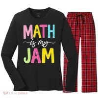 Math Is My Jam Mathematics Math Teacher Professor Math Women's Long Sleeve Flannel Pajama Set  thumb 0