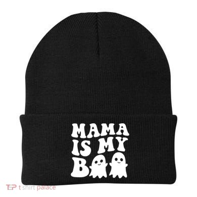 Mama Is My Boo Halloween Mom Ghost Spooky Season Mom Gift Beanie