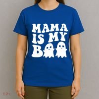 Mama Is My Boo Halloween Mom Ghost Spooky Season Mom Gift T-Shirt thumb 4