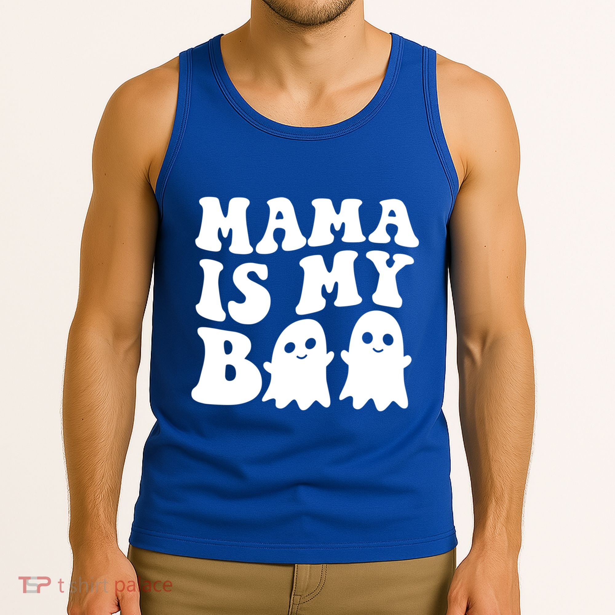 Mama Is My Boo Halloween Mom Ghost Spooky Season Mom Gift Tank Top
