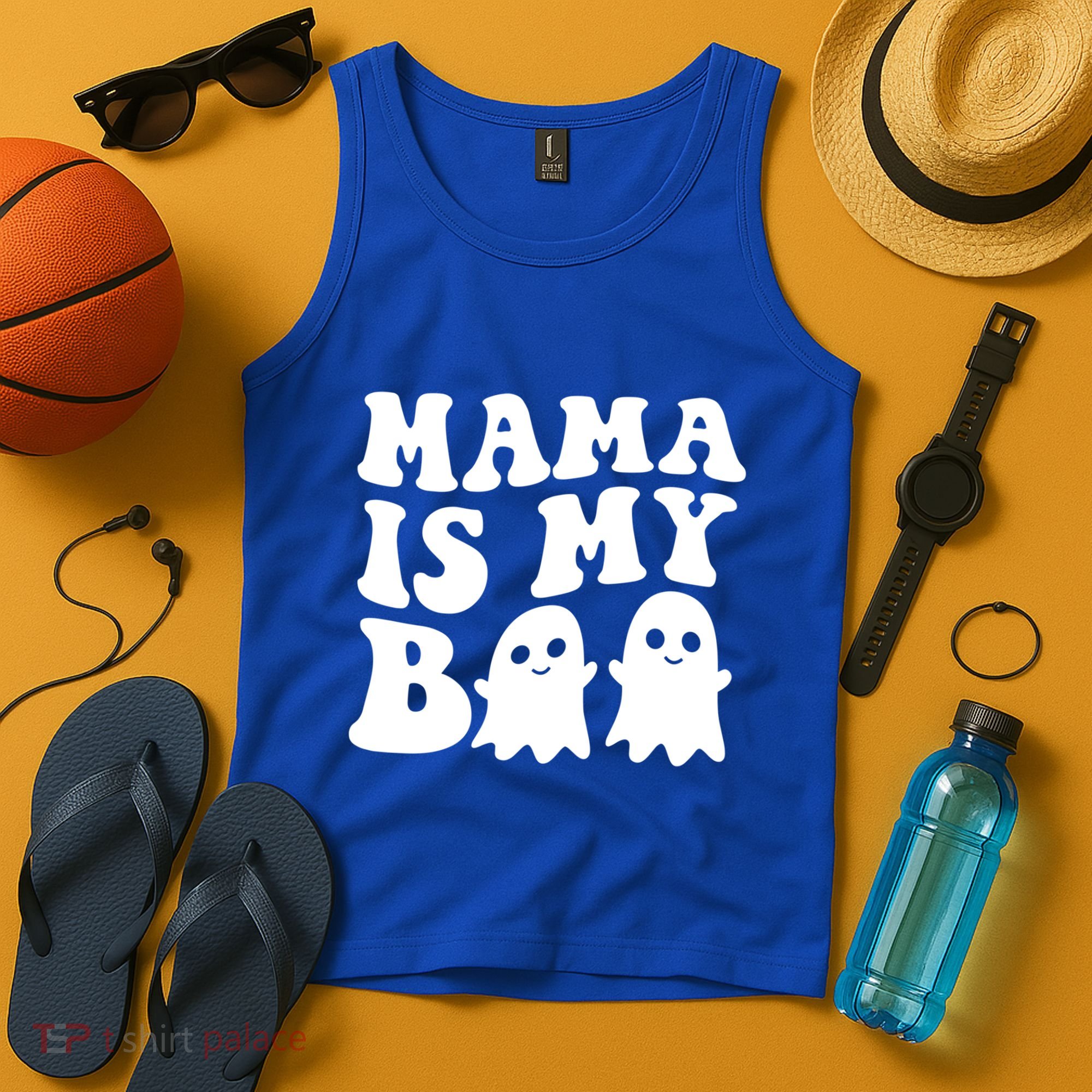 Mama Is My Boo Halloween Mom Ghost Spooky Season Mom Gift Tank Top