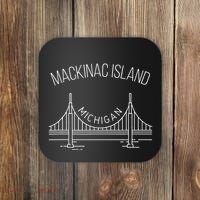 Mackinac Island Michigan With Bridge Weekend Travel Coaster thumb 0