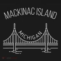 Mackinac Island Michigan With Bridge Weekend Travel Women's Hoodie thumb 2