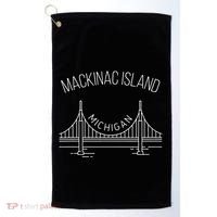 Mackinac Island Michigan With Bridge Weekend Travel Golf Towel thumb 0