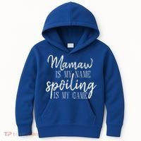 Mamaw Is My Name Spoiling Is My Game Gift Kids Hoodie thumb 0