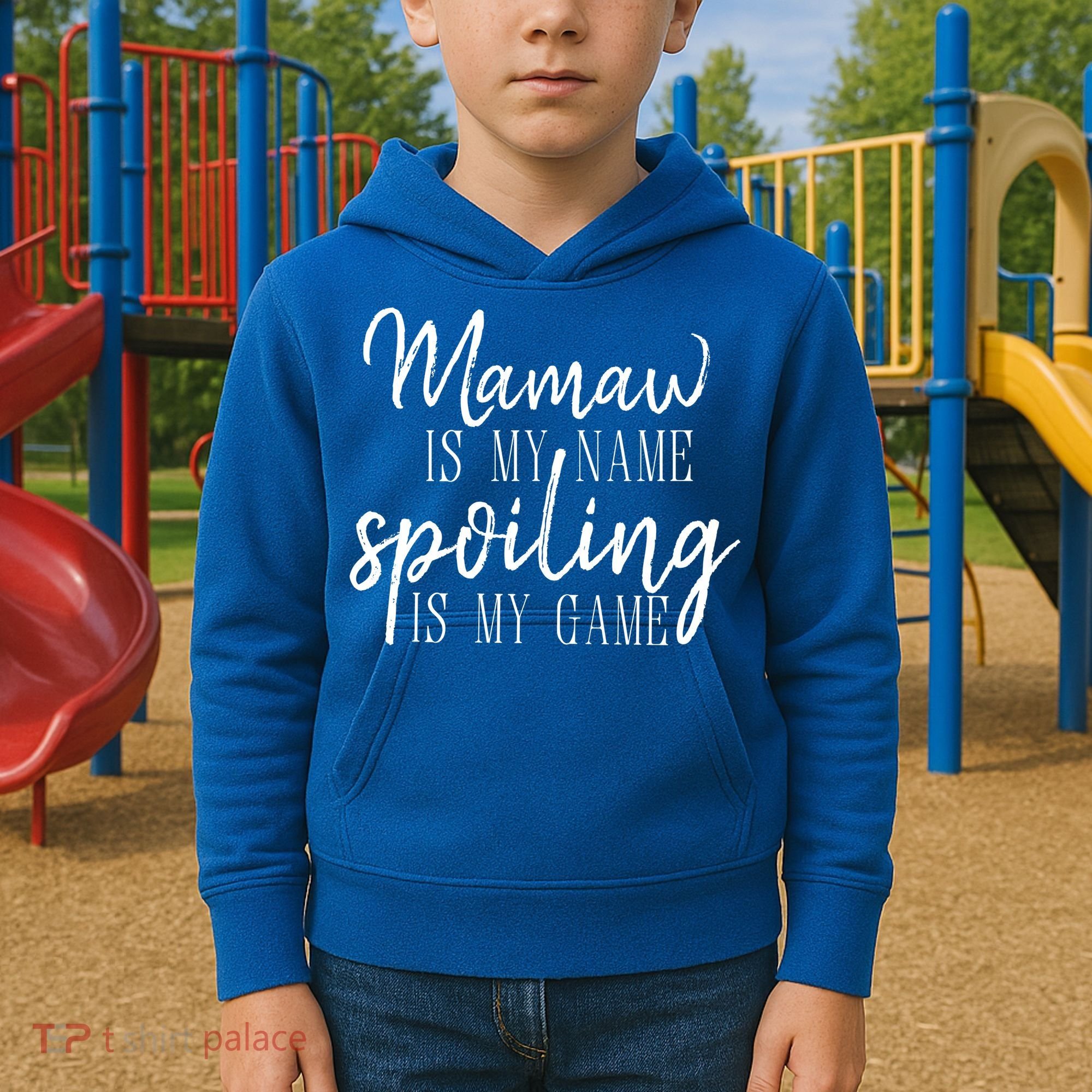Mamaw Is My Name Spoiling Is My Game Gift Kids Hoodie