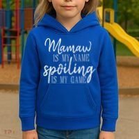 Mamaw Is My Name Spoiling Is My Game Gift Kids Hoodie thumb 3