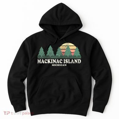 Mackinac Island Mi Vintage Throwback Retro 70s Design Hoodie