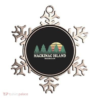 Mackinac Island Mi Vintage Throwback Retro 70s Design Ornament