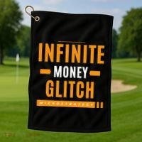 $Mstr Infinite Money Glitch Microstrategy Bitcoin Golf Towel thumb 1