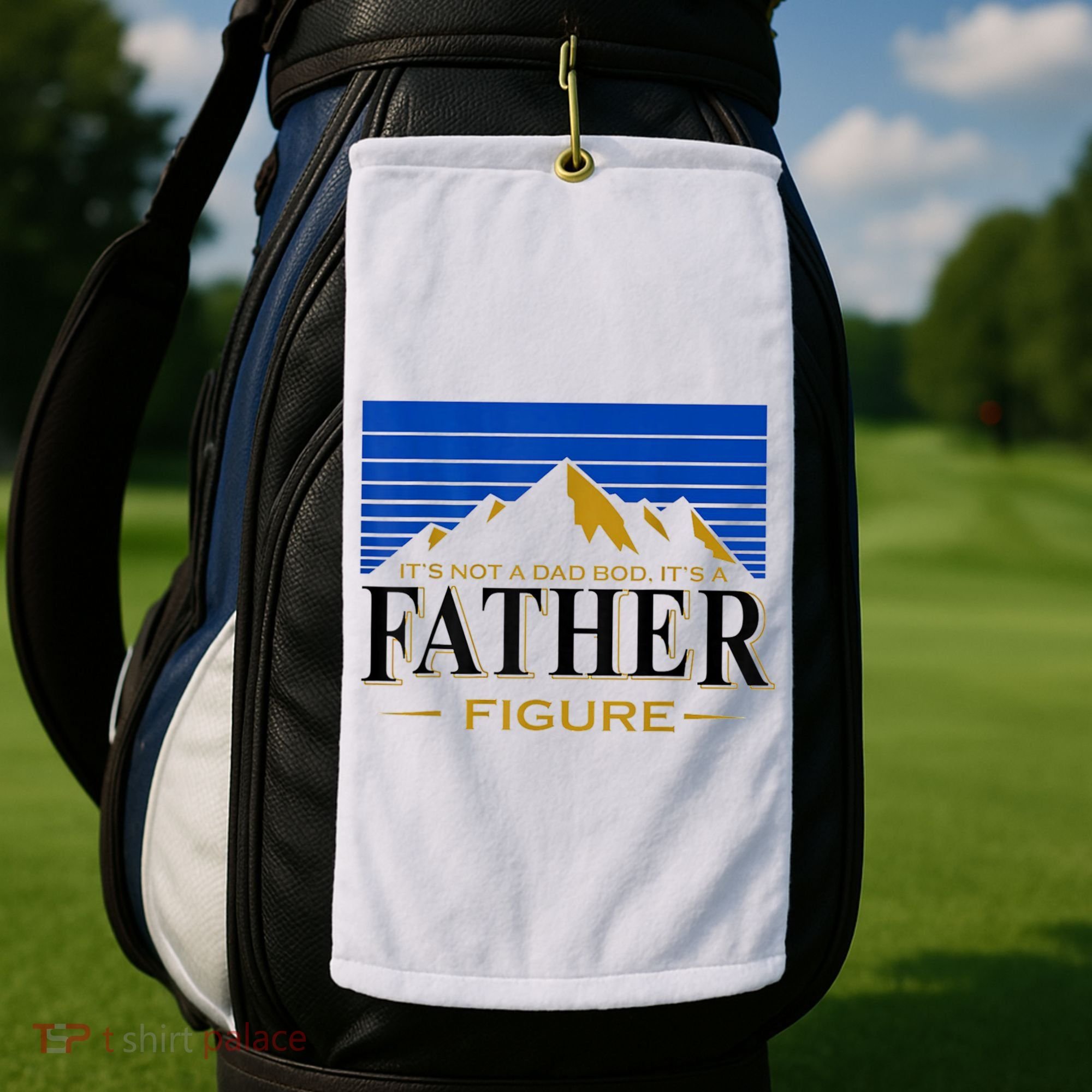 Mens It's Not A DAD BOD It's A Father Figure Funny DAD Drink Beer Golf Towel
