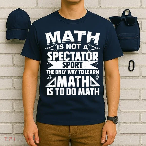 Math Is Not A Spectator Sport Mathematician Math Teacher T-Shirt