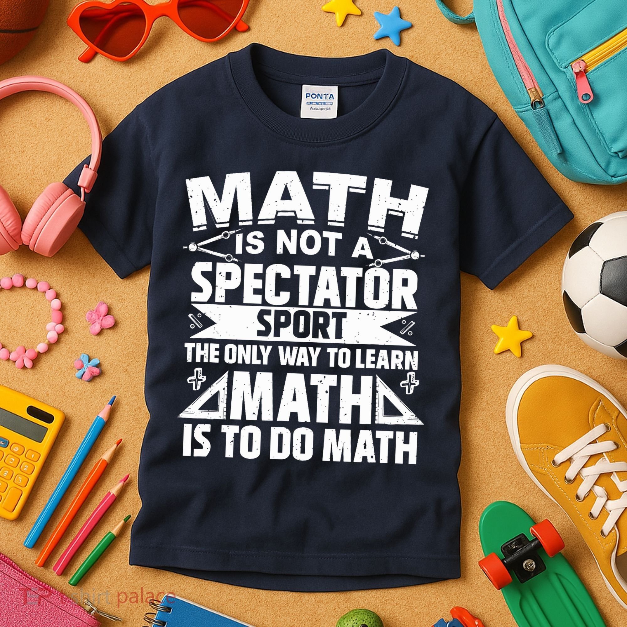 Math Is Not A Spectator Sport Mathematician Math Teacher Kids T-Shirt