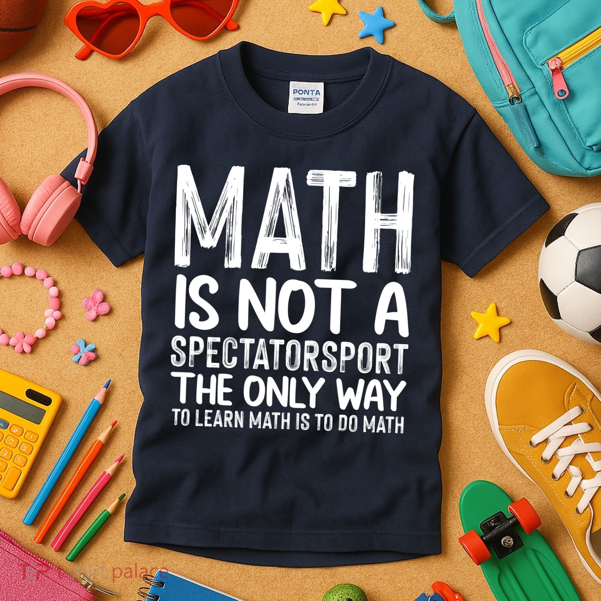 Math Is Not A Spectatorsport The Only Way To Learn To Do Math Funny Mathematics Kids T-Shirt