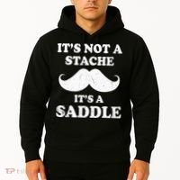 Mustache ItS Not A Stache ItS A Saddle Moustache Ride Hoodie thumb 2
