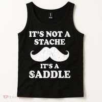Mustache ItS Not A Stache ItS A Saddle Moustache Ride Tank Top thumb 2