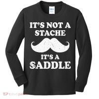 Mustache ItS Not A Stache ItS A Saddle Moustache Ride Kids Long Sleeve Shirt thumb 0