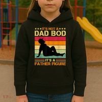 Mens It's Not A Dad Bod It's A Father Figure Father's Day Dad Bod Kids Hoodie thumb 3