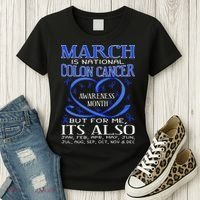 March Is National Colon Cancer Awareness Month Women's T-Shirt thumb 3