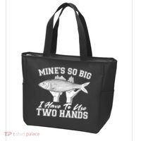 Mine's So Big I Have To Use Two Hands Fishing Tote Bag thumb 3