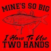 Mine's So Big I Have To Use Two Hands Fishing Santa Hat thumb 1