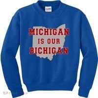 Michigan Is Our Bichigan Funny Ohio  Kids Sweatshirt thumb 0