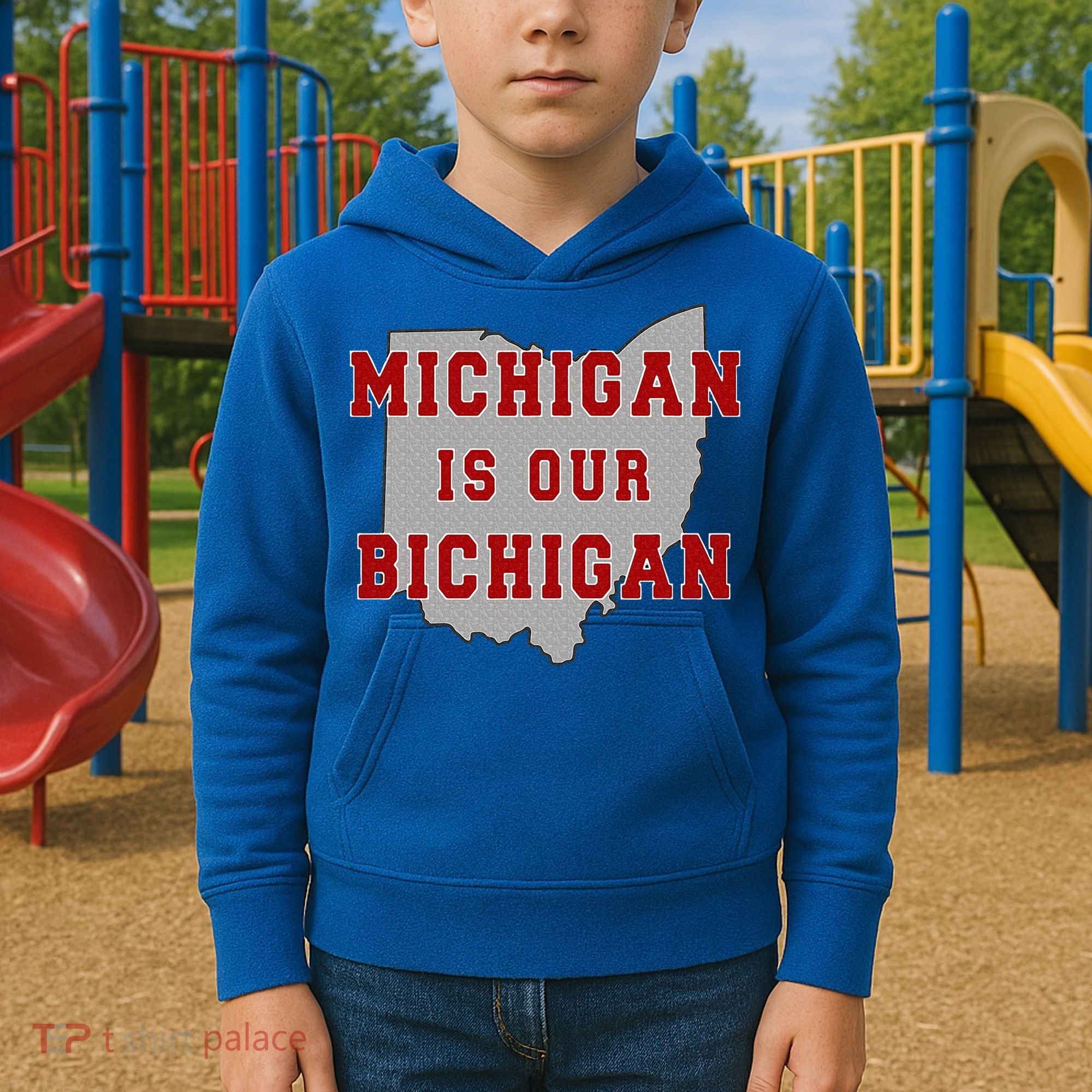 Michigan Is Our Bichigan Funny Ohio  Kids Hoodie