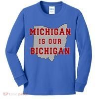 Michigan Is Our Bichigan Funny Ohio  Kids Long Sleeve Shirt thumb 0