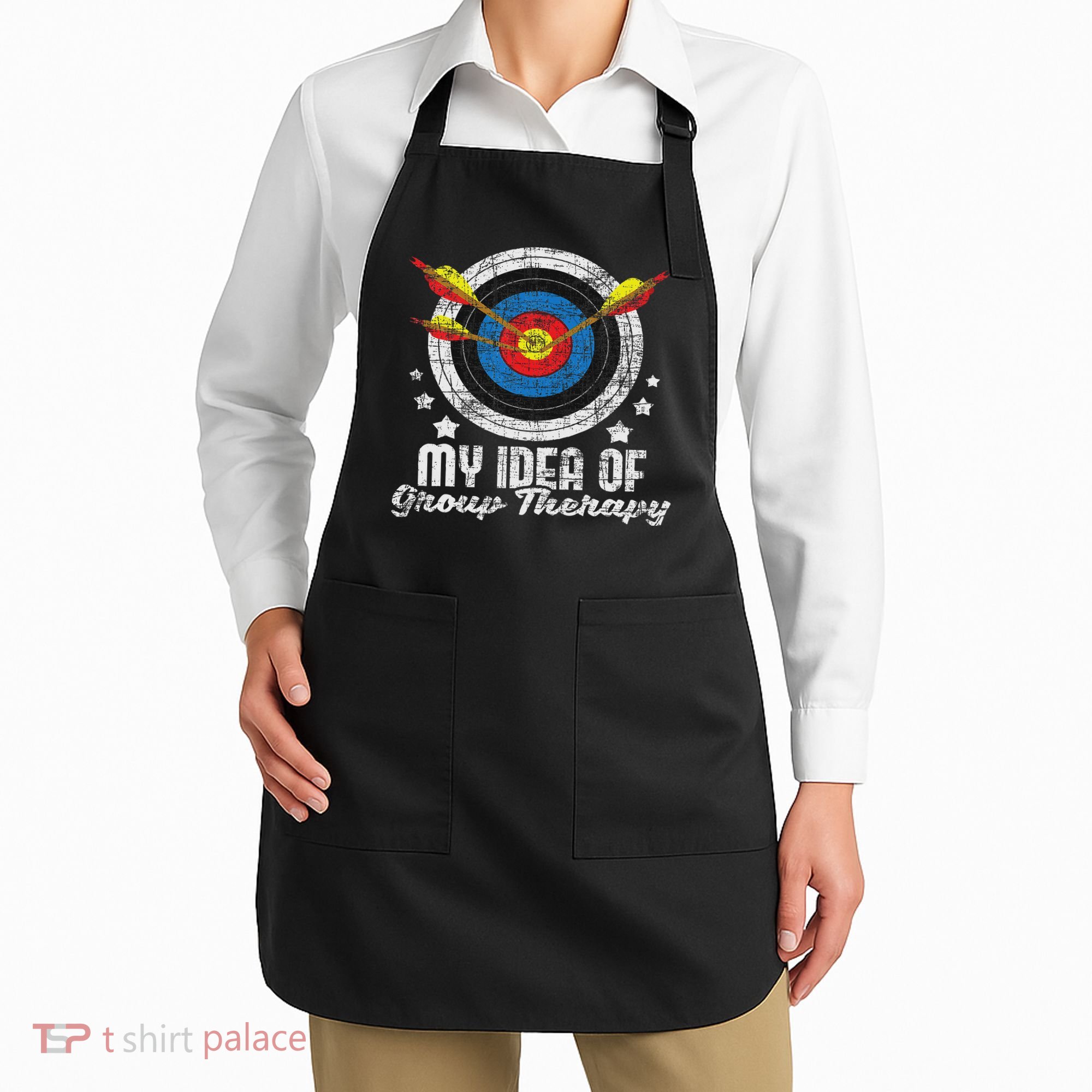 My Idea Of Group Therapy Archery Archer Bowhunting Bows Apron
