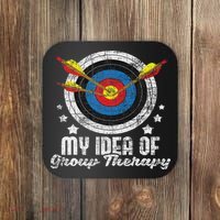 My Idea Of Group Therapy Archery Archer Bowhunting Bows Coaster thumb 0