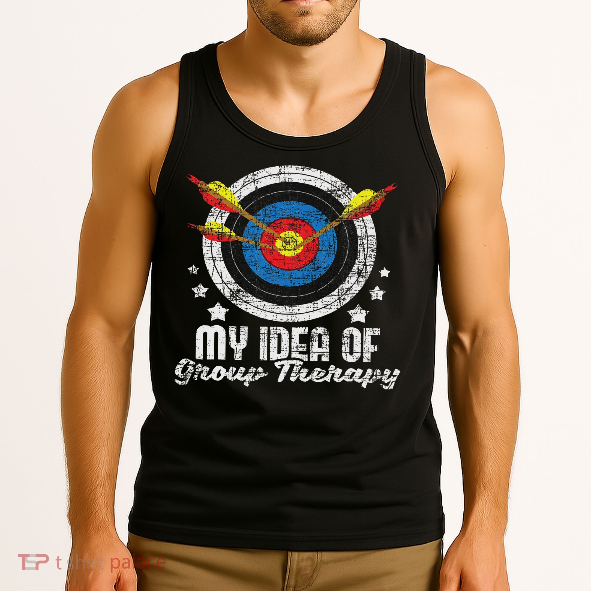 My Idea Of Group Therapy Archery Archer Bowhunting Bows Tank Top