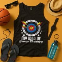 My Idea Of Group Therapy Archery Archer Bowhunting Bows Tank Top thumb 4